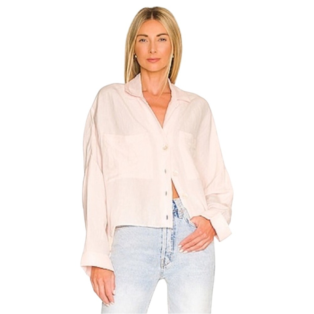 Show‎ Me Your Mumu Jessicas Button Down Shell Pink Linen